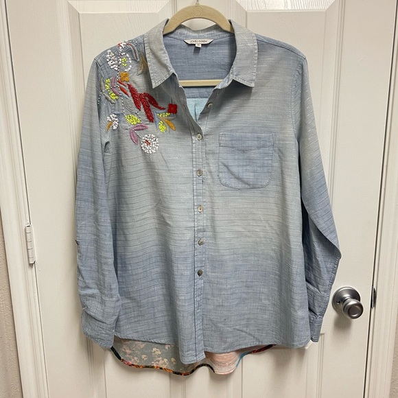 John Mark Denim Pattern Button Down - Picture 1 of 11